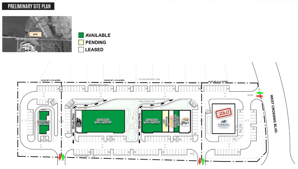 More Photos Of NWC of West Crossing & Rosamond Pkwy blvd, Anna Storefront For Lease
