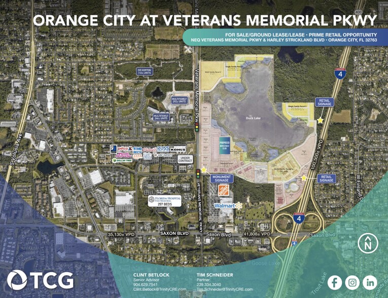 Primary Photo Of NEQ VETERANS MEMORIAL PKWY @ HARLEY STRICKLAND BLVD, Orange City Land For Sale