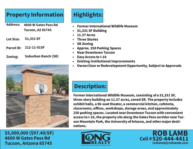 More Photos Of 4800 W Gates Pass Rd, Tucson Specialty For Sale