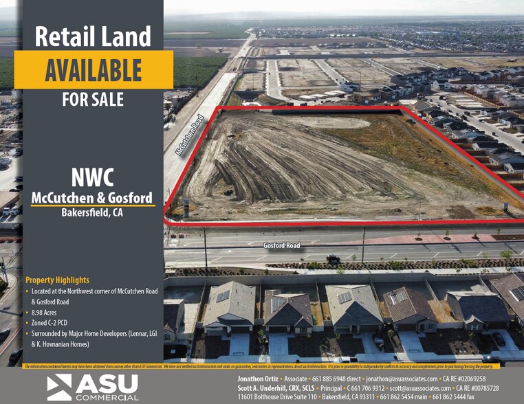 Primary Photo Of Gosford Rd @ McCutchen Road, Bakersfield Land For Sale