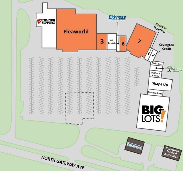 More Photos Of 1496 N Gateway Ave, Rockwood Storefront For Lease