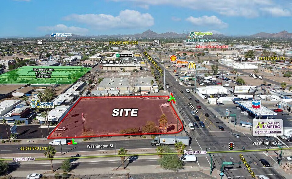 Primary Photo Of NWC 24th St & Washington St, Phoenix Land For Lease