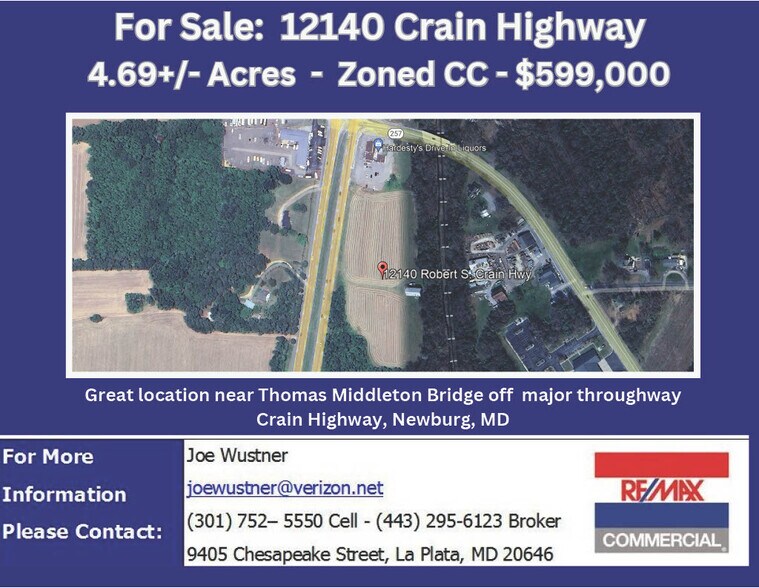 More Photos Of 12140 Robert S. Crain Hwy, Newburg Land For Sale