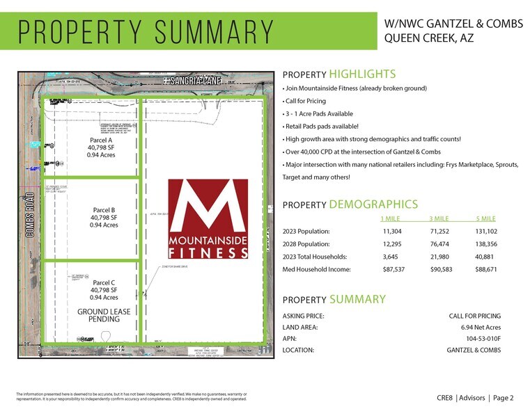 More Photos Of W/NWC Gantzel & Combs, Queen Creek Land For Lease