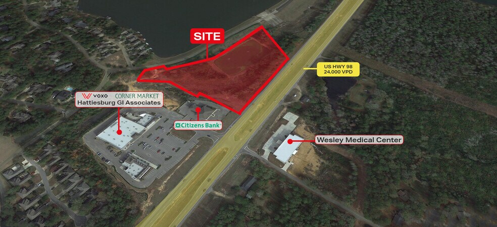 More Photos Of 7111 U S Highway 98, Hattiesburg Land For Lease