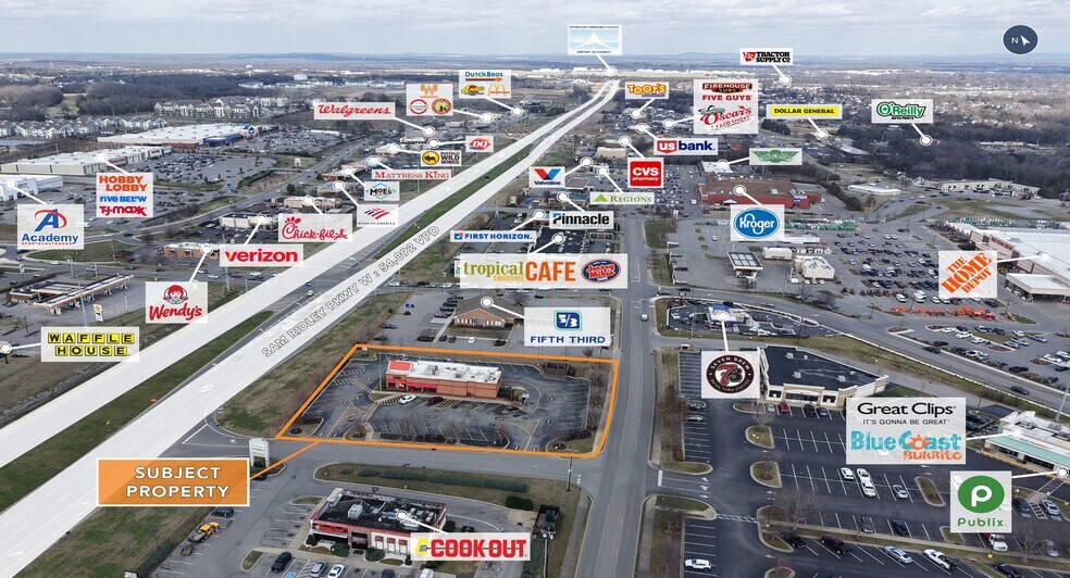 Primary Photo Of 489 Sam Ridley Pky, Smyrna Fast Food For Lease