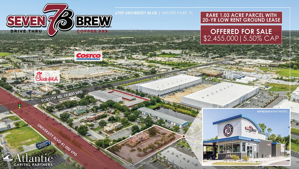 Primary Photo Of 6709 University Blvd, Winter Park Fast Food For Sale