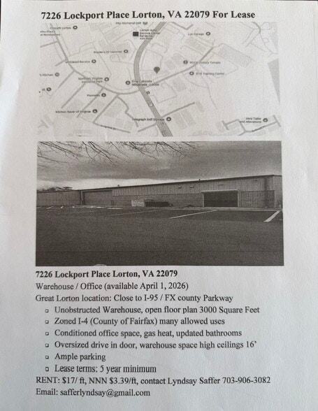 More Photos Of 7226-7230 Lockport Pl, Lorton Warehouse For Lease