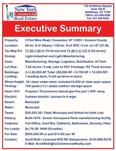 More Photos Of 2 Flint Mine Rd, Coxsackie Manufacturing For Sale