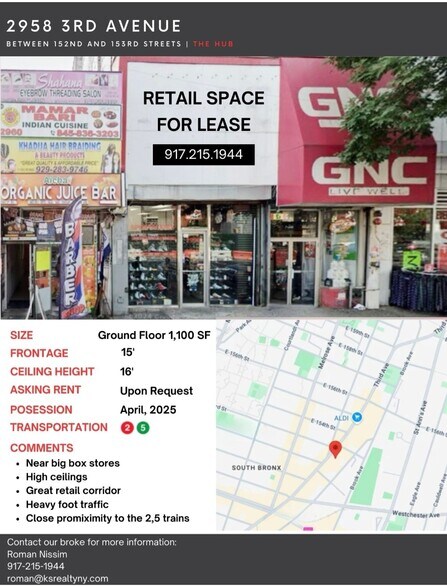 More Photos Of 2958 3rd Ave, Bronx Storefront For Lease