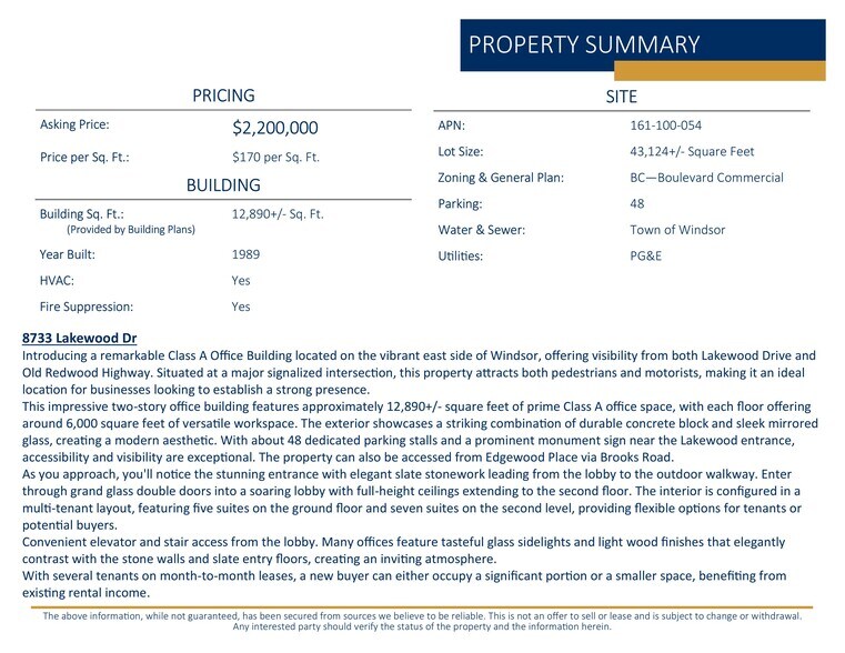 More Photos Of 8733 Lakewood Dr, Windsor Office For Sale