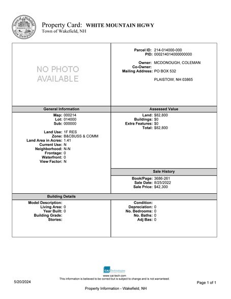 More Photos Of 0 Governors Rd, Sanbornville Land For Sale