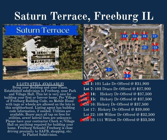 Primary Photo Of Saturn Terrace Subdivision Dr @ Lake Drive, Freeburg Land For Sale