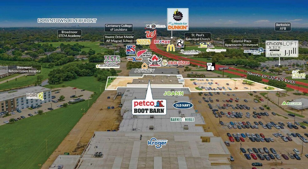 More Photos Of 6596 & 6590 Youree Drive, Shreveport Storefront For Sale