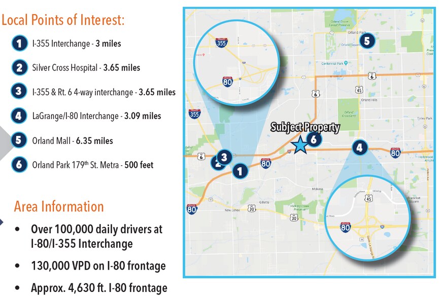 More Photos Of SW Hwy & I-80 WILL/COOK COUNTY LINE, Orland Park Land For Sale