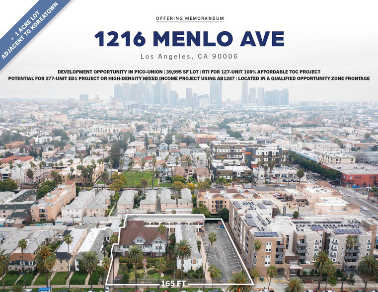 Primary Photo Of 1216 Menlo Ave, Los Angeles Land For Sale