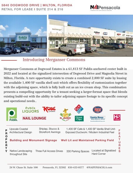 More Photos Of 5830 Dogwood Dr, Milton General Retail For Lease