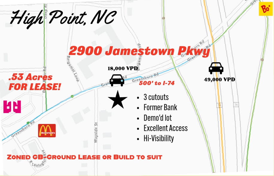 More Photos Of 2900 Jamestown Pky, High Point Land For Lease