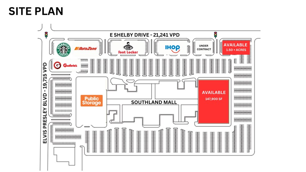 More Photos Of 1300 Southland Mall, Memphis Freestanding For Sale