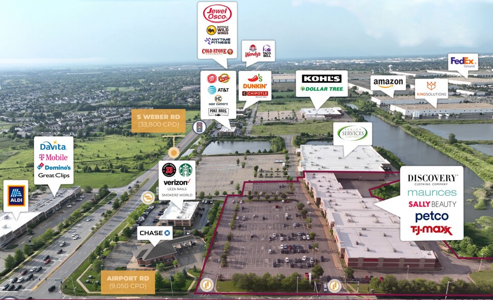 More Photos Of 351-375 S Weber Rd, Romeoville General Retail For Sale