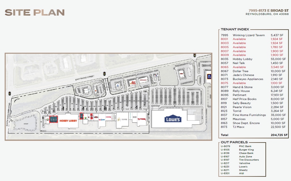 More Photos Of 7995-8173 E Broad St, Reynoldsburg Unknown For Lease
