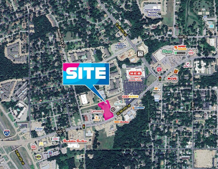 More Photos Of NEQ Interstate 45 & 11th St, Huntsville General Retail For Lease
