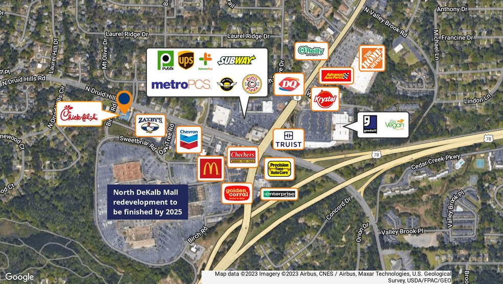 Primary Photo Of 3795 N Druid Hills Rd, Decatur Fast Food For Sale