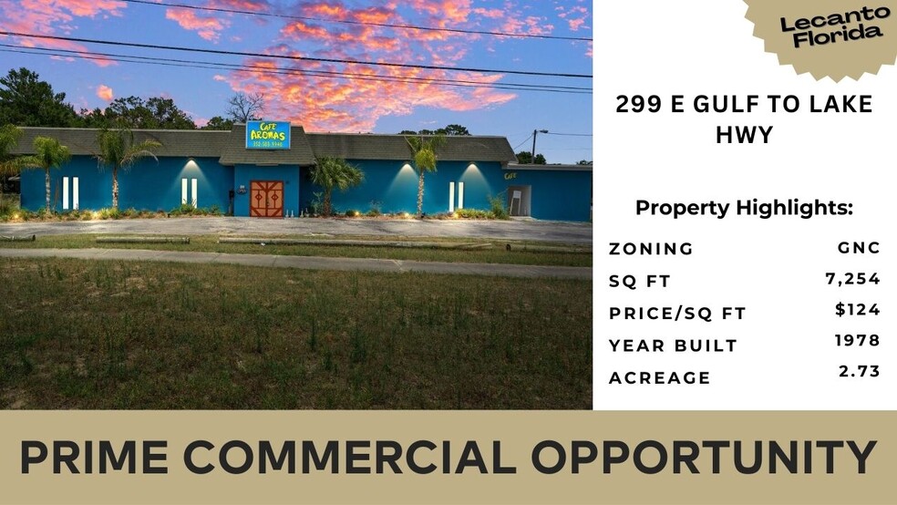 Primary Photo Of 299 E Gulf To Lake Hwy, Lecanto Storefront For Sale