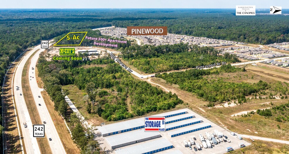 More Photos Of 5-Ac NWC Hwy 242 & Big Rivers Dr, New Caney Land For Sale