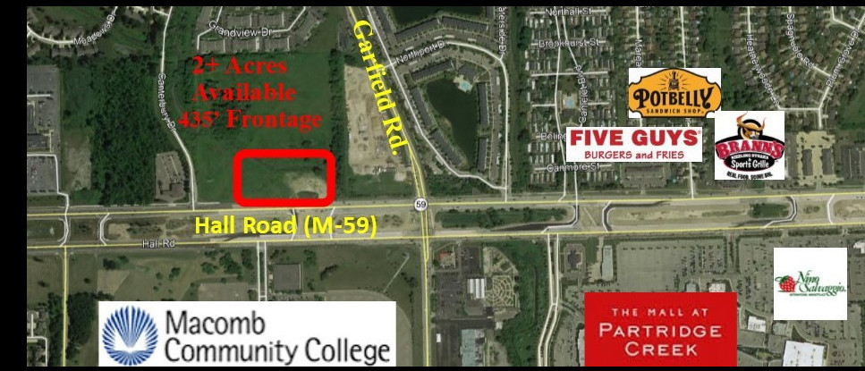 Primary Photo Of M-59 Hall Rd & Garfield Rd, Macomb Township Land For Sale