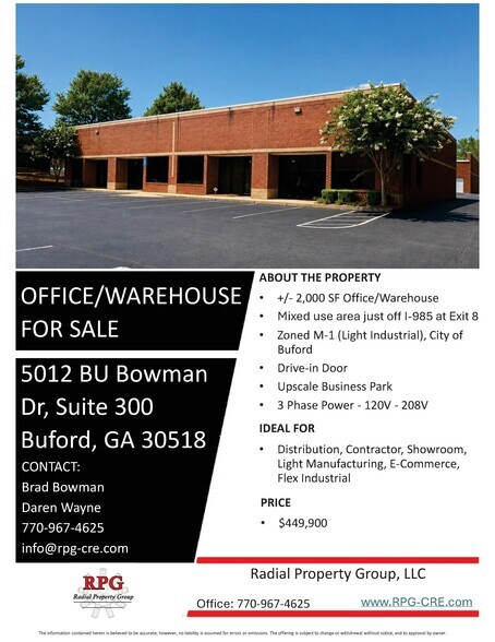 More Photos Of 5012 B U Bowman Dr, Buford Flex For Sale