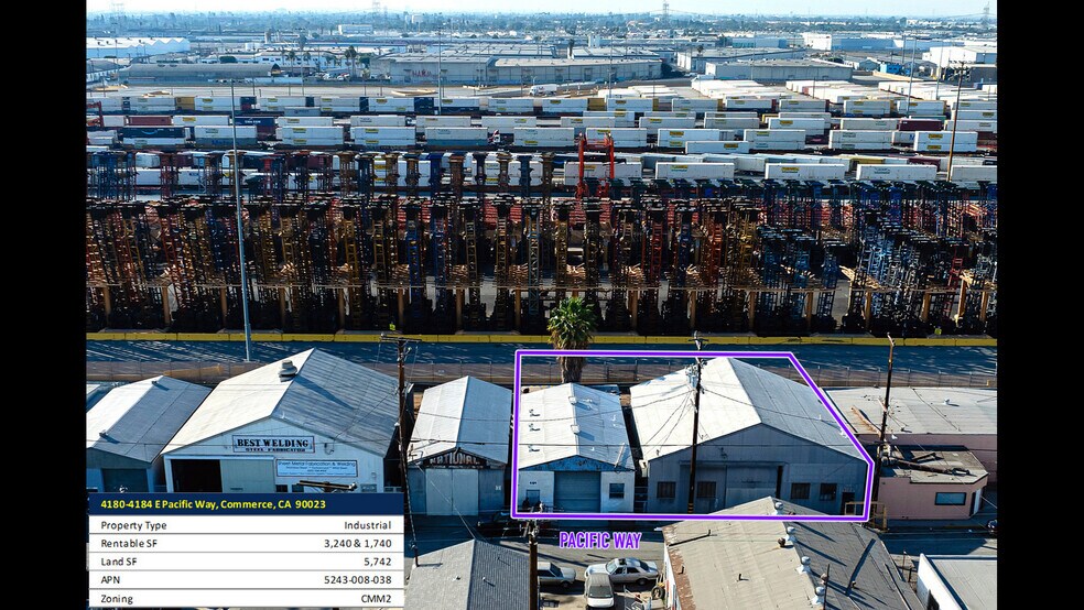 More Photos Of 4180 Pacific Way, Commerce Industrial For Sale
