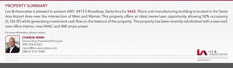 More Photos Of 2401-2413 S Broadway, Santa Ana Manufacturing For Sale