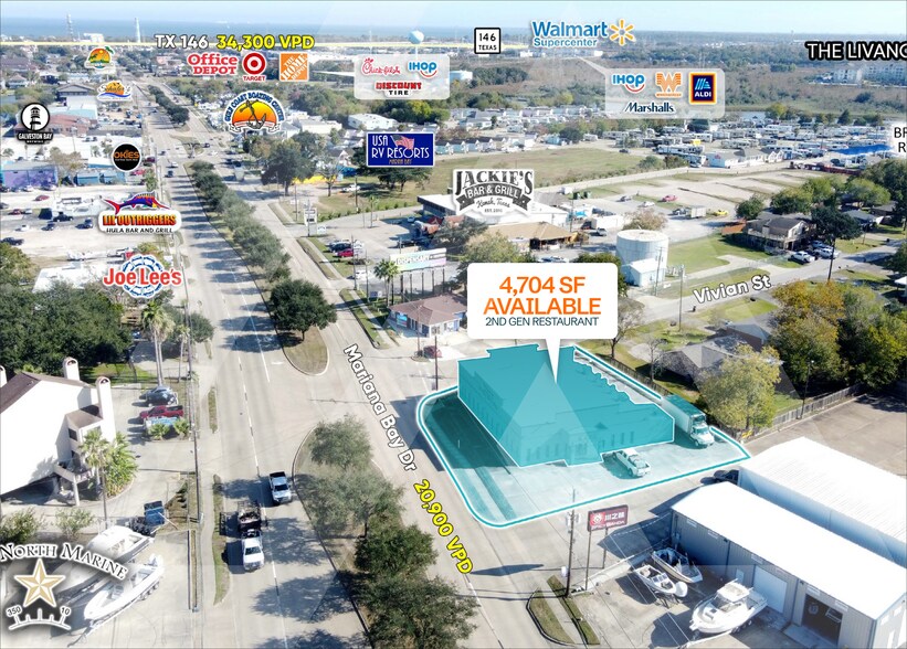 More Photos Of 1127 Marina Bay Dr, Kemah Restaurant For Sale