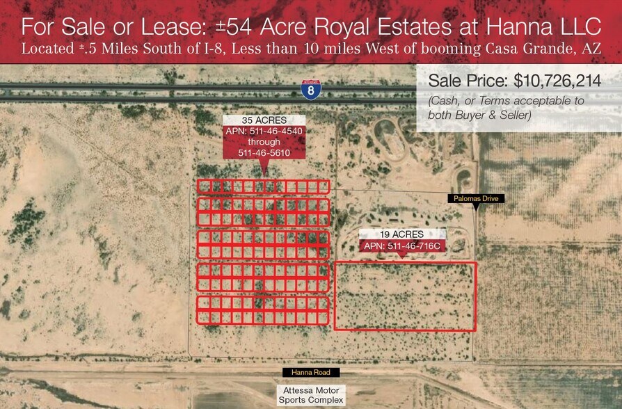 Primary Photo Of Hanna Rd & Palomas Dr, Casa Grande Land For Sale