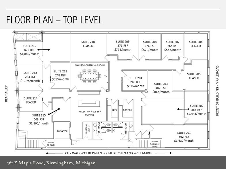 More Photos Of 261-275 E Maple Rd, Birmingham Storefront Retail Office For Lease