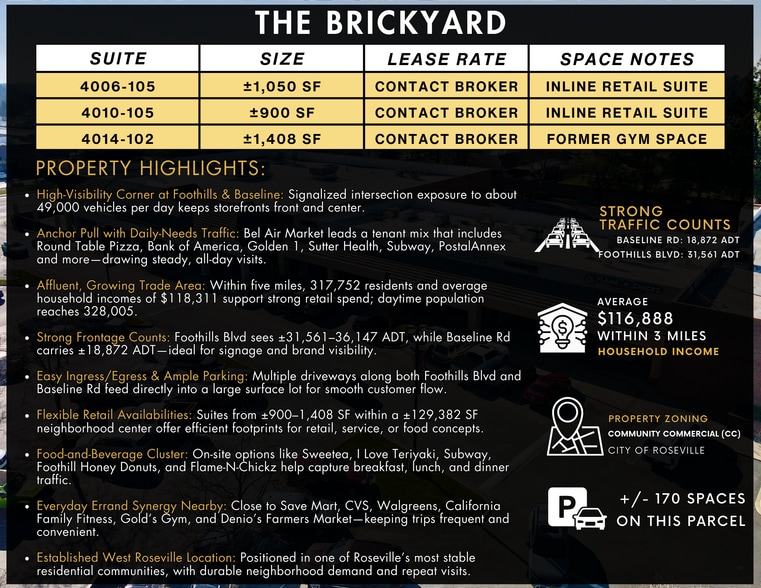 More Photos Of 4008 Foothills Blvd, Roseville Unknown For Lease