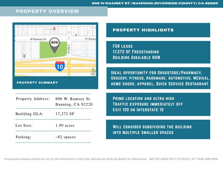 More Photos Of 806 W Ramsey St, Banning Storefront For Lease